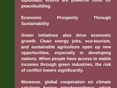 Greener Environment Sustainability for peace and prosperity