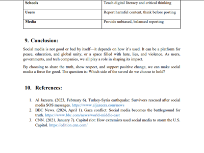 Social Media as a Tool for Peace or Conflict: A Double-Edged Sword