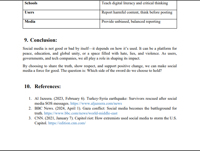 Social Media as a Tool for Peace or Conflict: A Double-Edged Sword